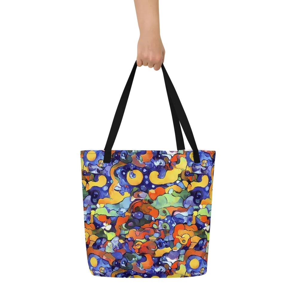 Tangerine Tangle on Large Tote Bag W/ Pocket — Front