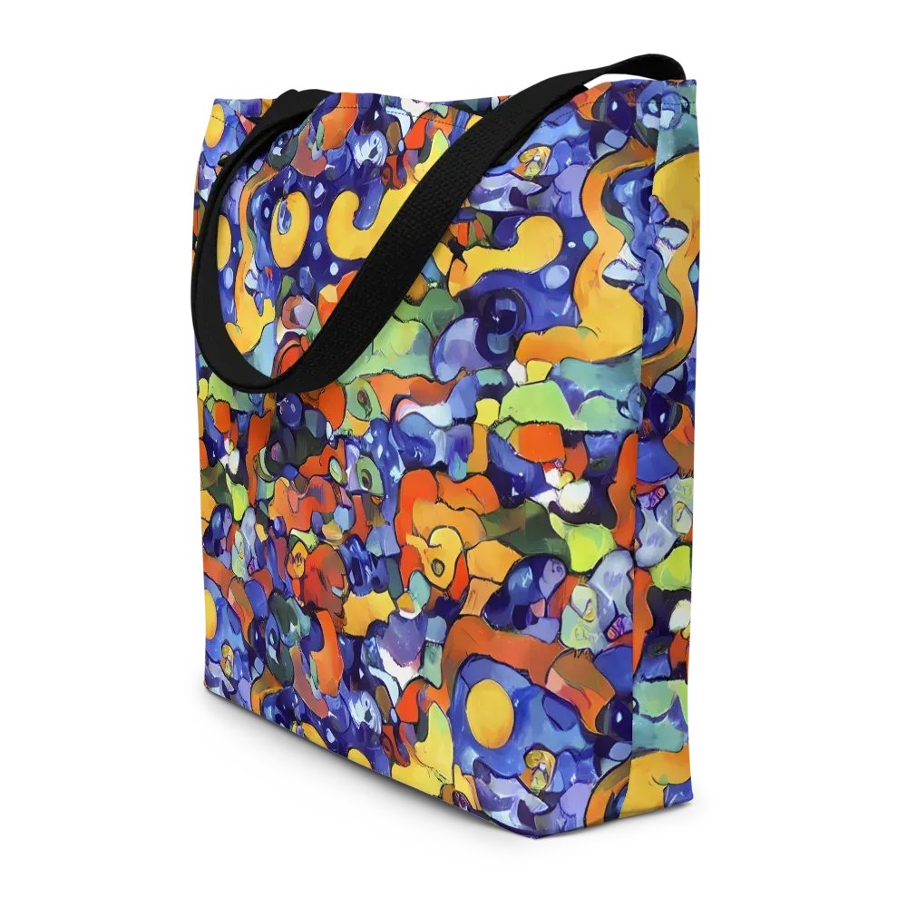 Tangerine Tangle on Large Tote Bag W/ Pocket — Front