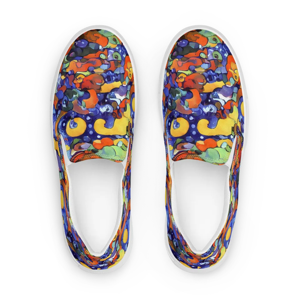 Tangerine Tangle on Women's Slip-On Canvas Shoes — Front