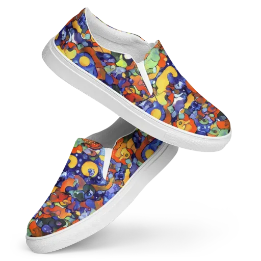Tangerine Tangle on a Women's Slip-On Canvas Shoes
