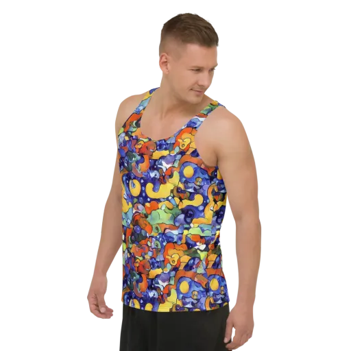 Tangerine Tangle on a Men's Tank Top