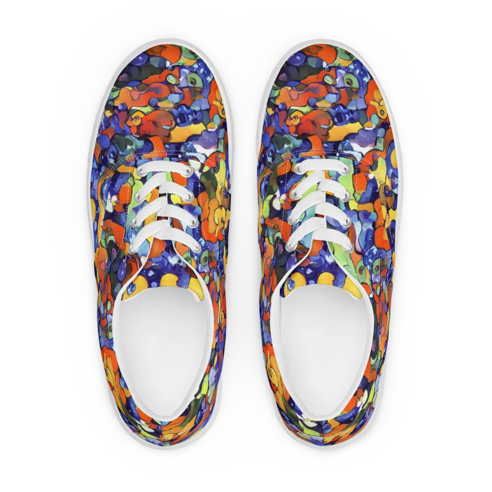 Tangerine Tangle on Men's Lace-Up Canvas Shoes — Front