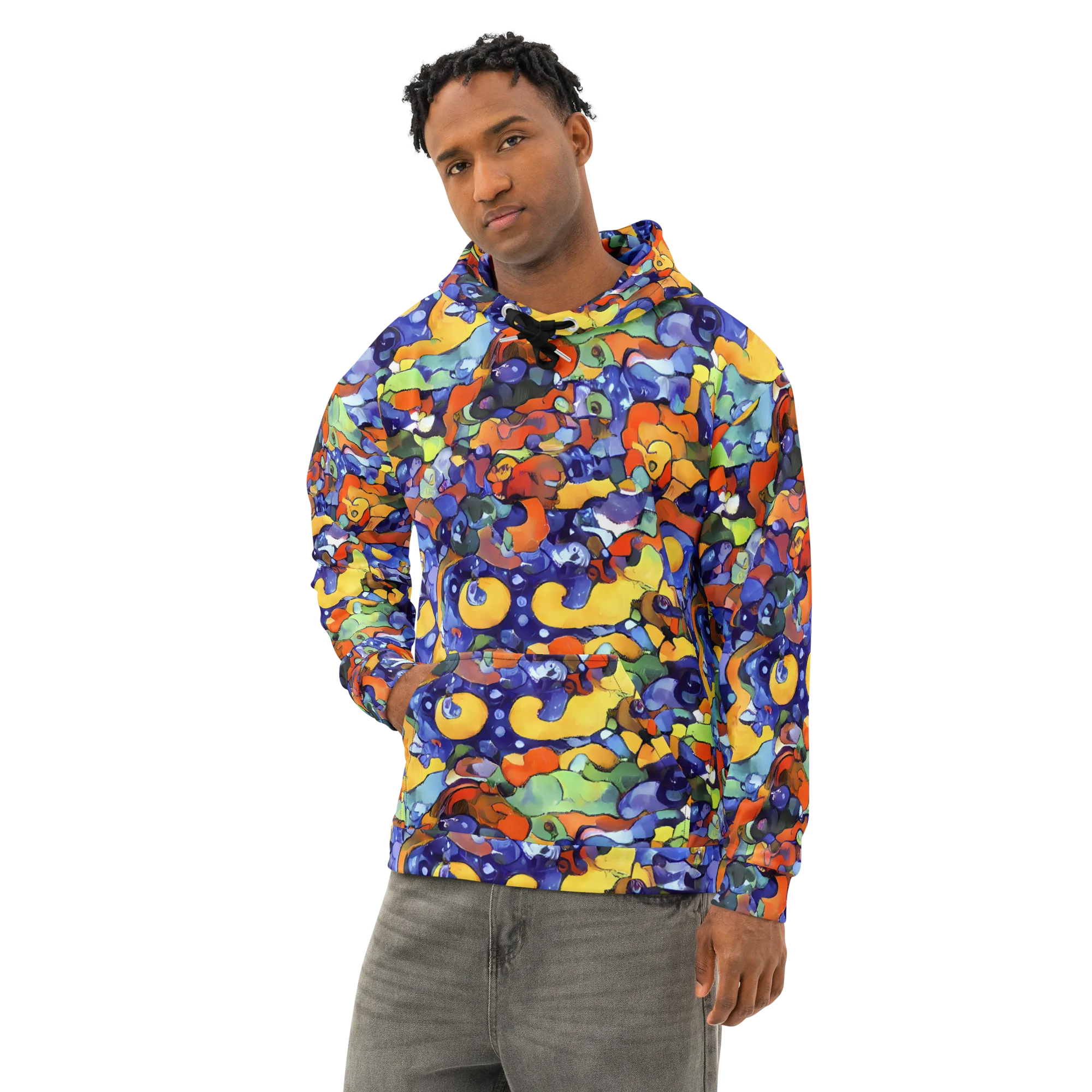 Tangerine Tangle on Cotton Hoodie — Left Front