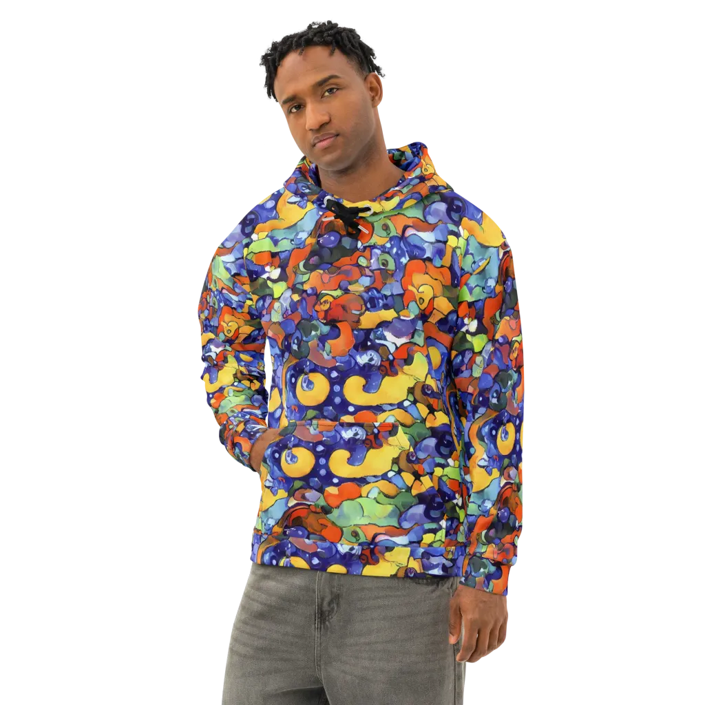 Tangerine Tangle on Cotton Hoodie — Left Front