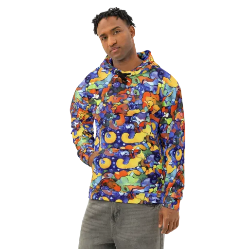 Tangerine Tangle on a Cotton Hoodie