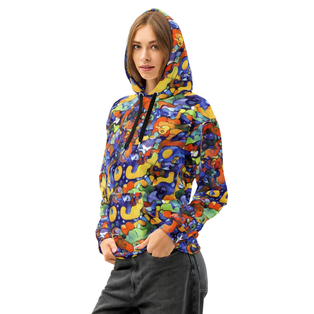 Tangerine Tangle on Cotton Hoodie — Left Front