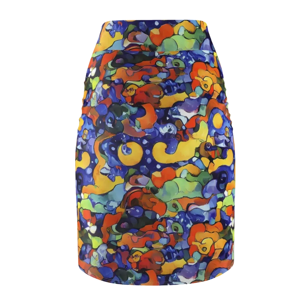 Tangerine Tangle on Pencil Skirt — Back
