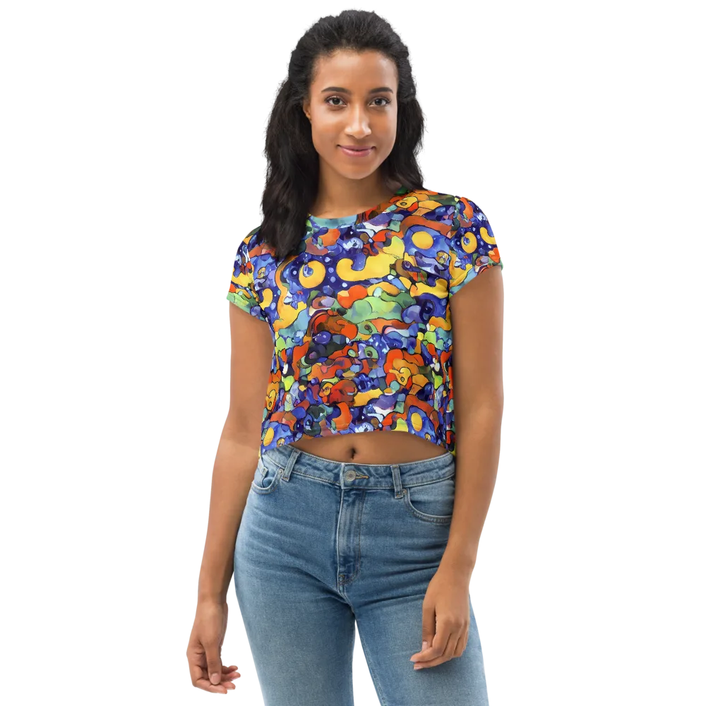 Tangerine Tangle on Crop Tee — Front