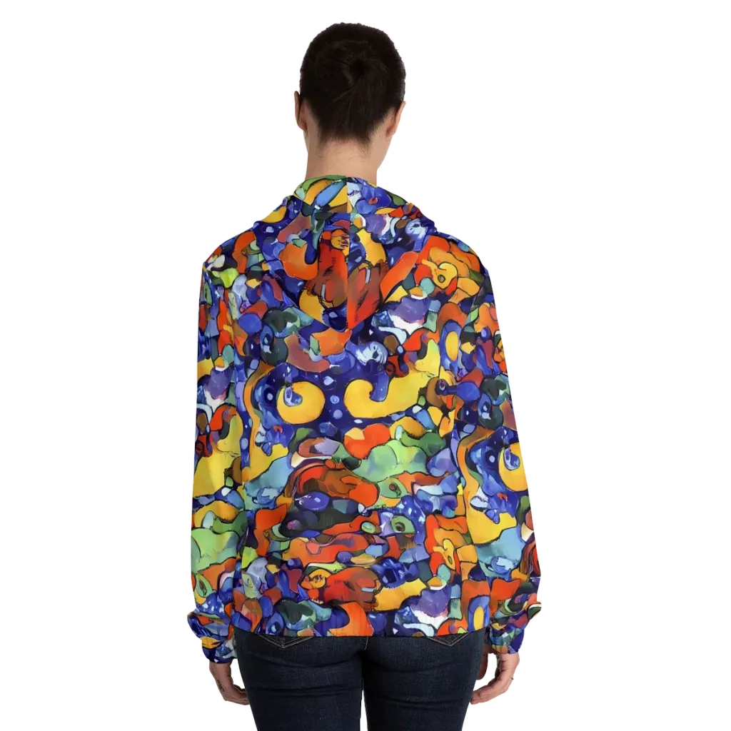 Tangerine Tangle on Women's Full-Zip Hoodie — Back On Person