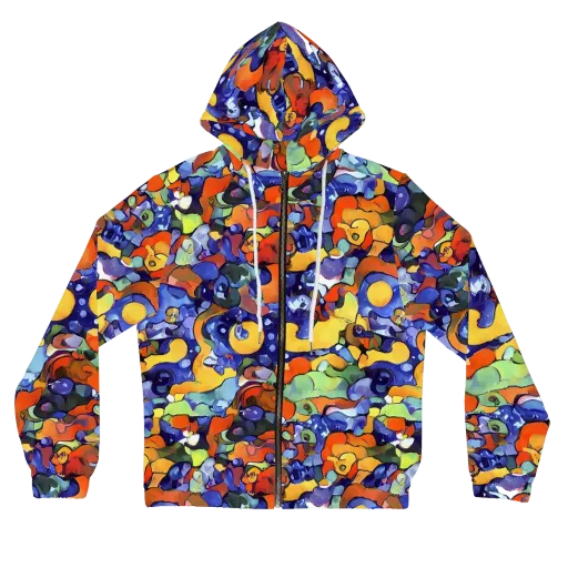 Tangerine Tangle on a Women's Full-Zip Hoodie