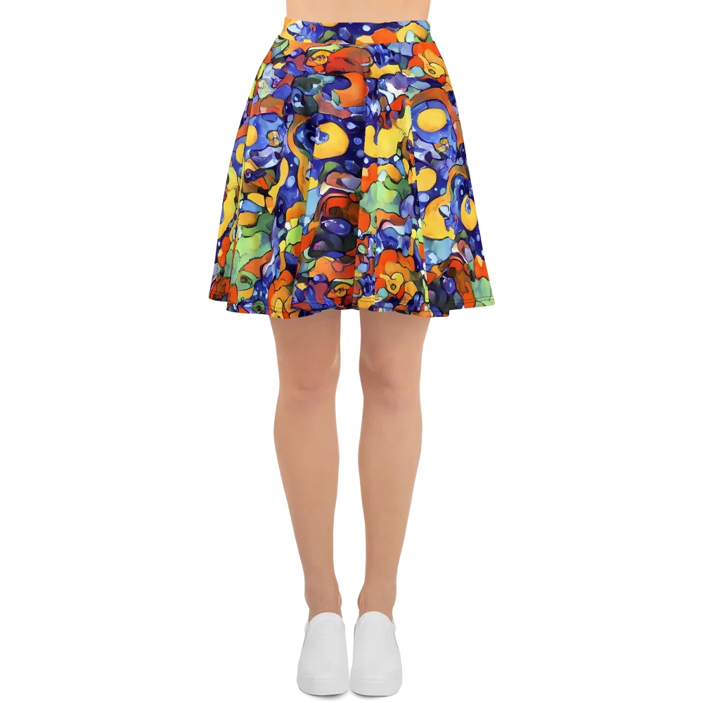 Tangerine Tangle on Skater Skirt — Front