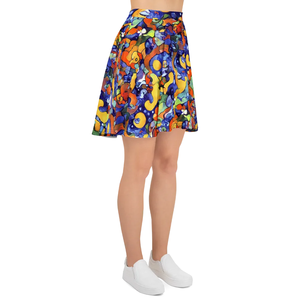 Tangerine Tangle on Skater Skirt — Right