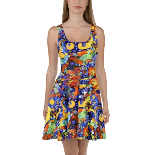 Tangerine Tangle on a Skater Dress