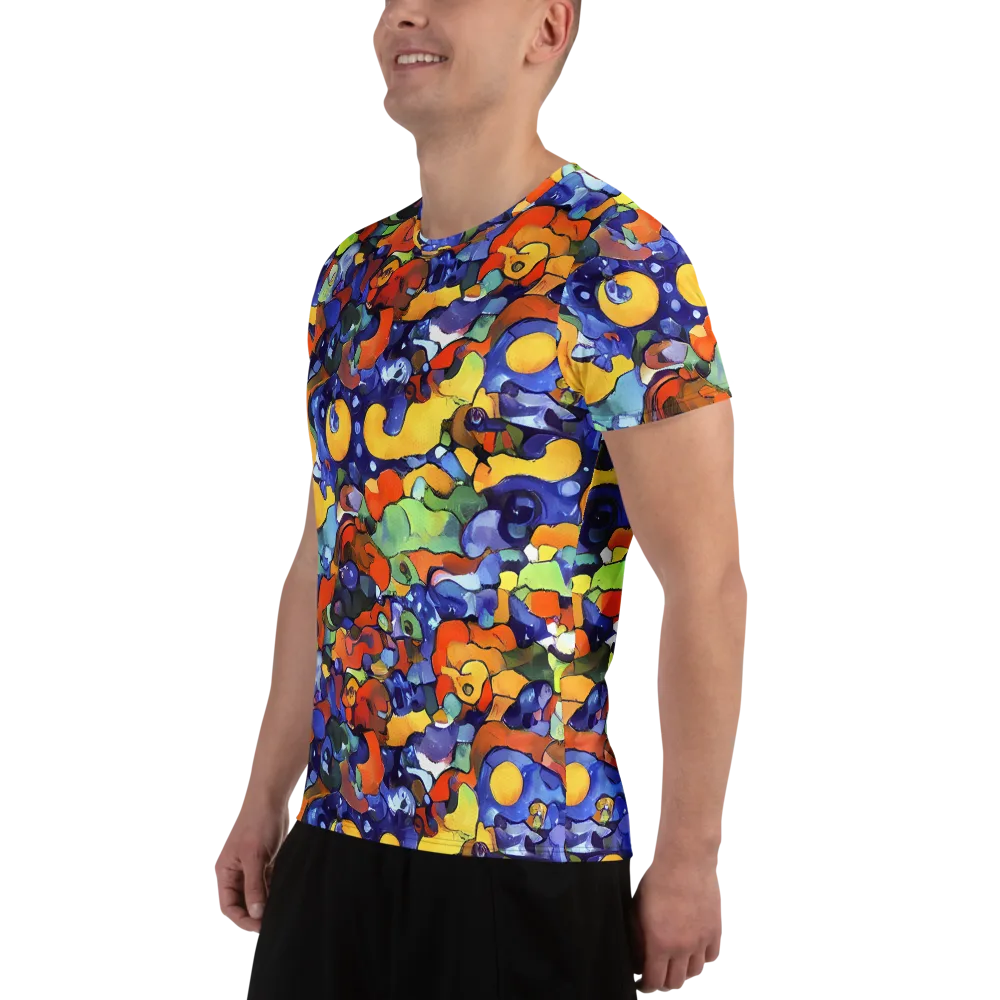 Tangerine Tangle on Men's Athletic T-Shirt — Left