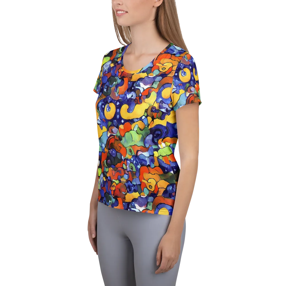 Tangerine Tangle on Women's Athletic T-Shirt — Left