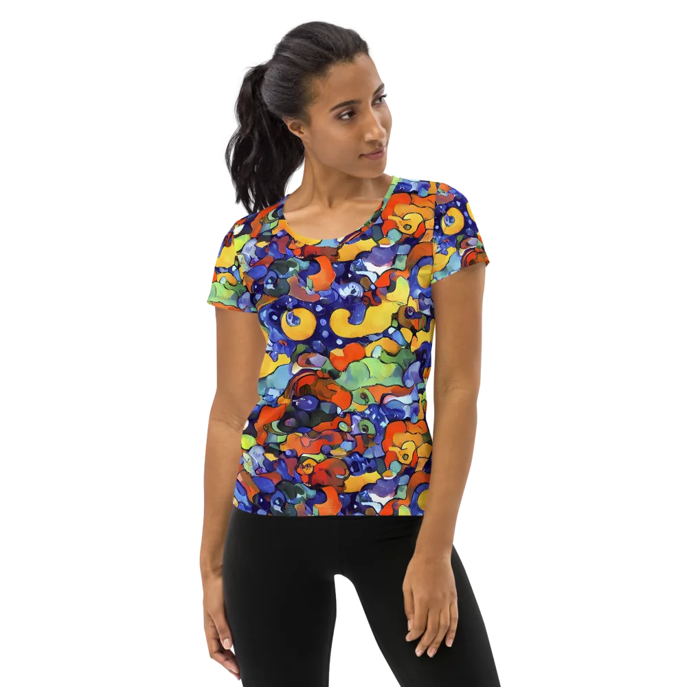 Tangerine Tangle on Women's Athletic T-Shirt — Front