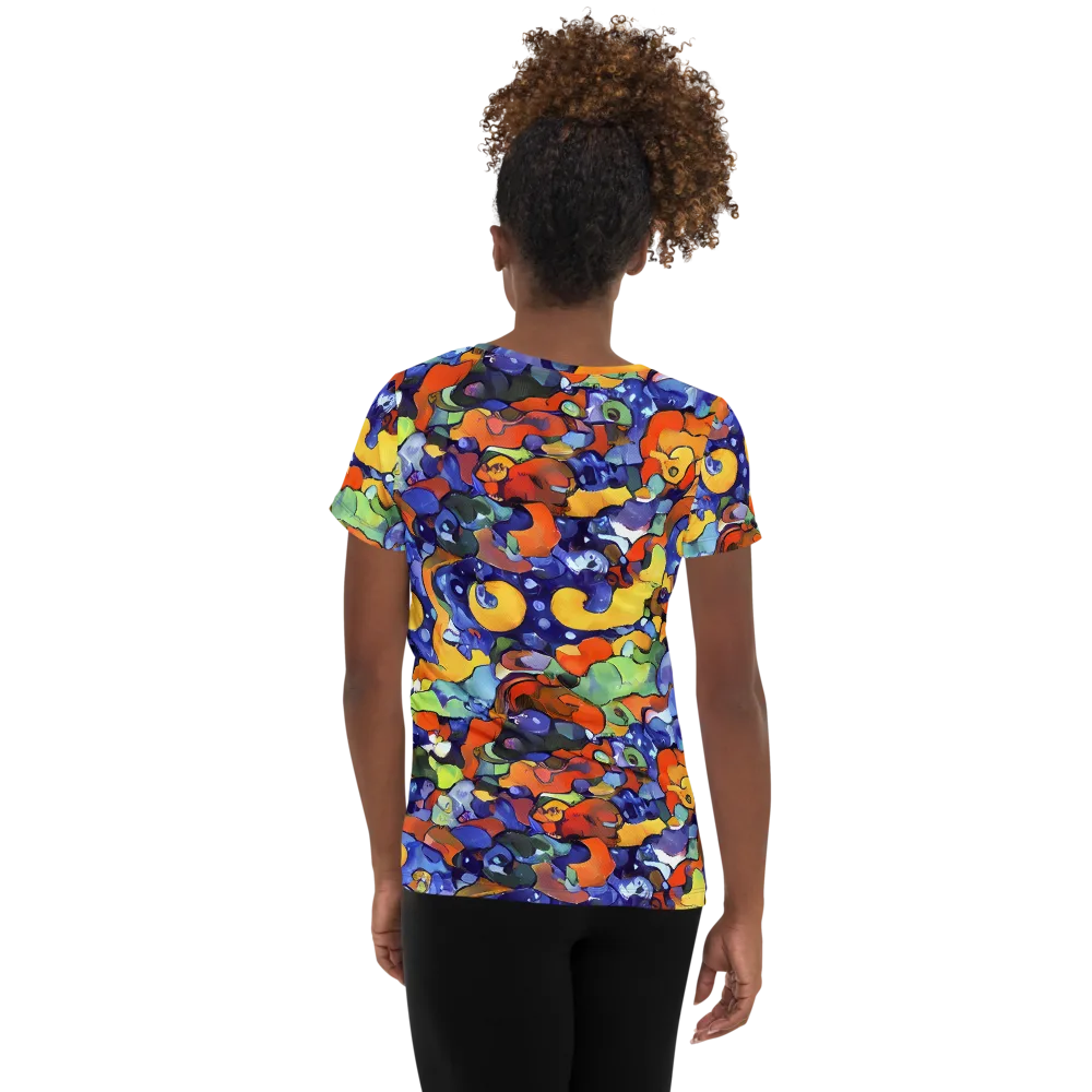 Tangerine Tangle on Women's Athletic T-Shirt — Back