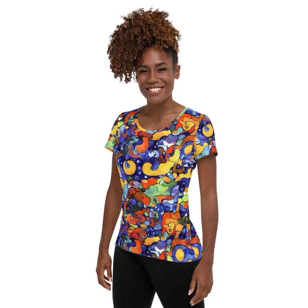 Tangerine Tangle on Women's Athletic T-Shirt — Left