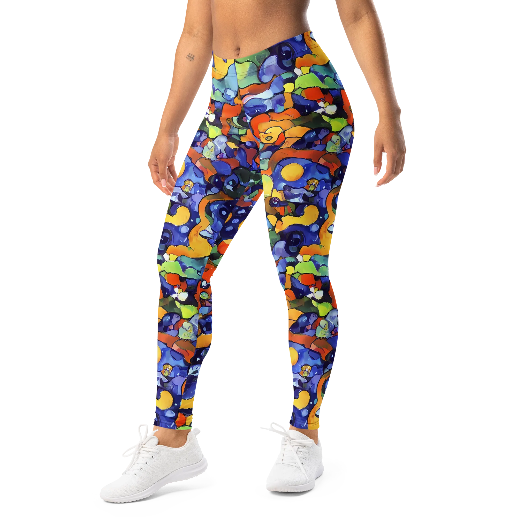 Tangerine Tangle on Leggings — Left Front