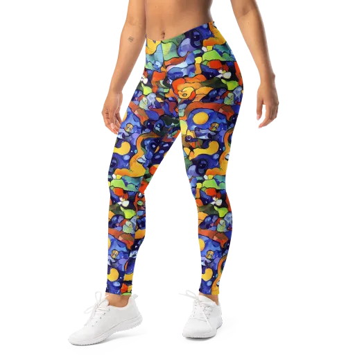 Tangerine Tangle on a Leggings