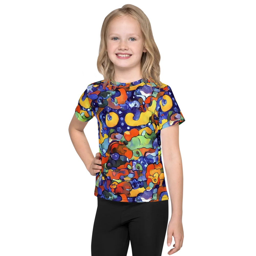 Tangerine Tangle on Kids Crew Neck T-Shirt — Front