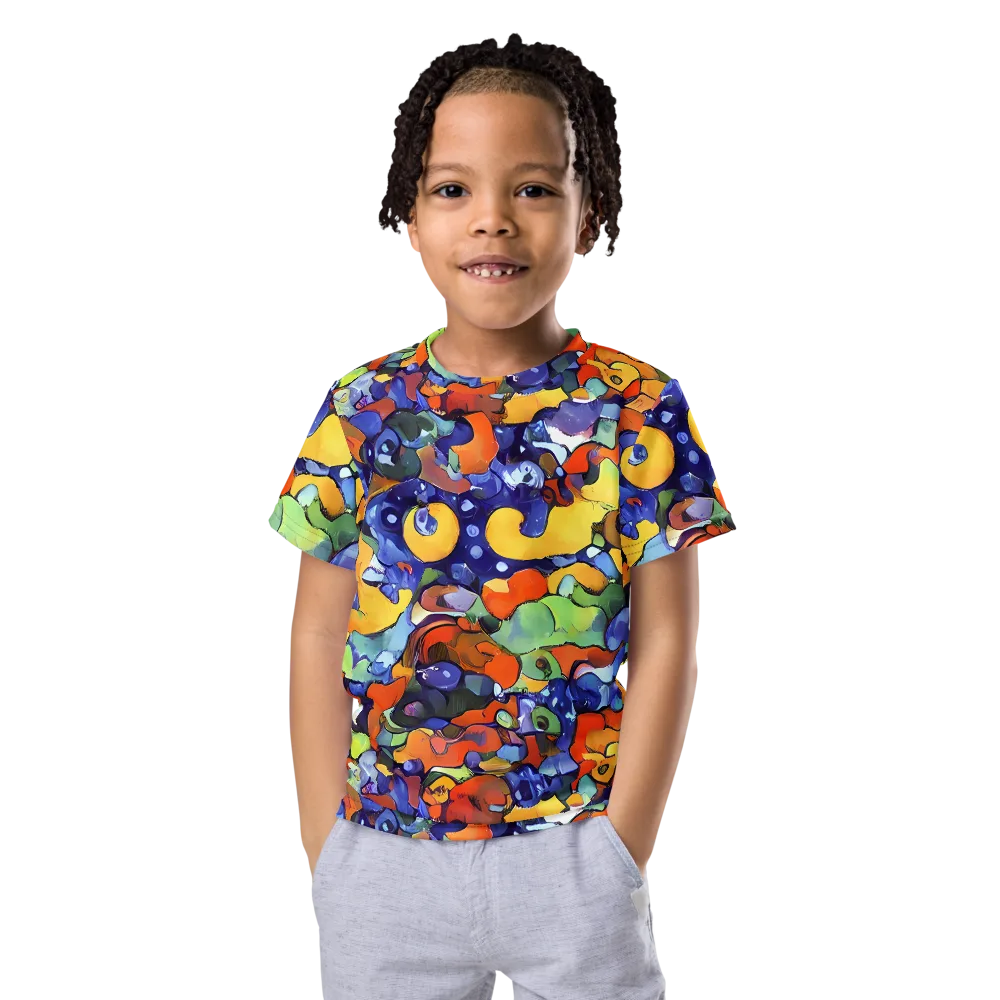 Tangerine Tangle on Kids Crew Neck T-Shirt — Front