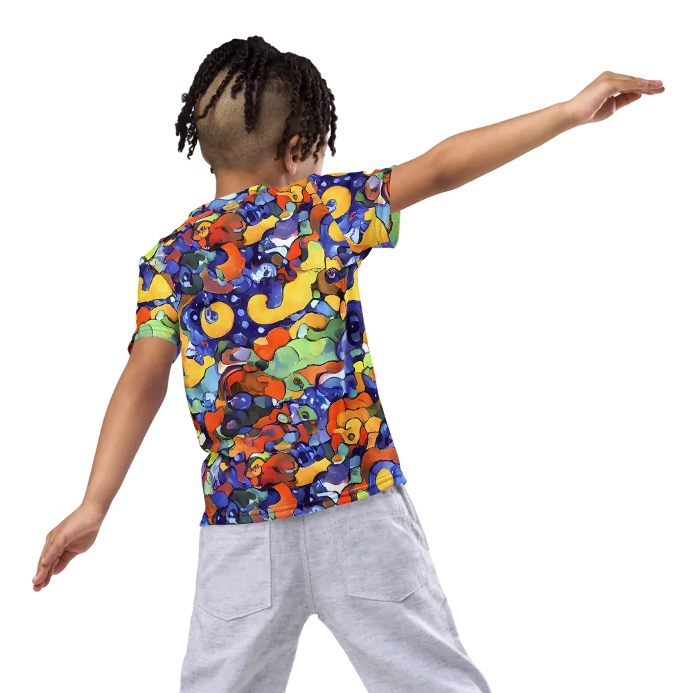 Tangerine Tangle on Kids Crew Neck T-Shirt — Back