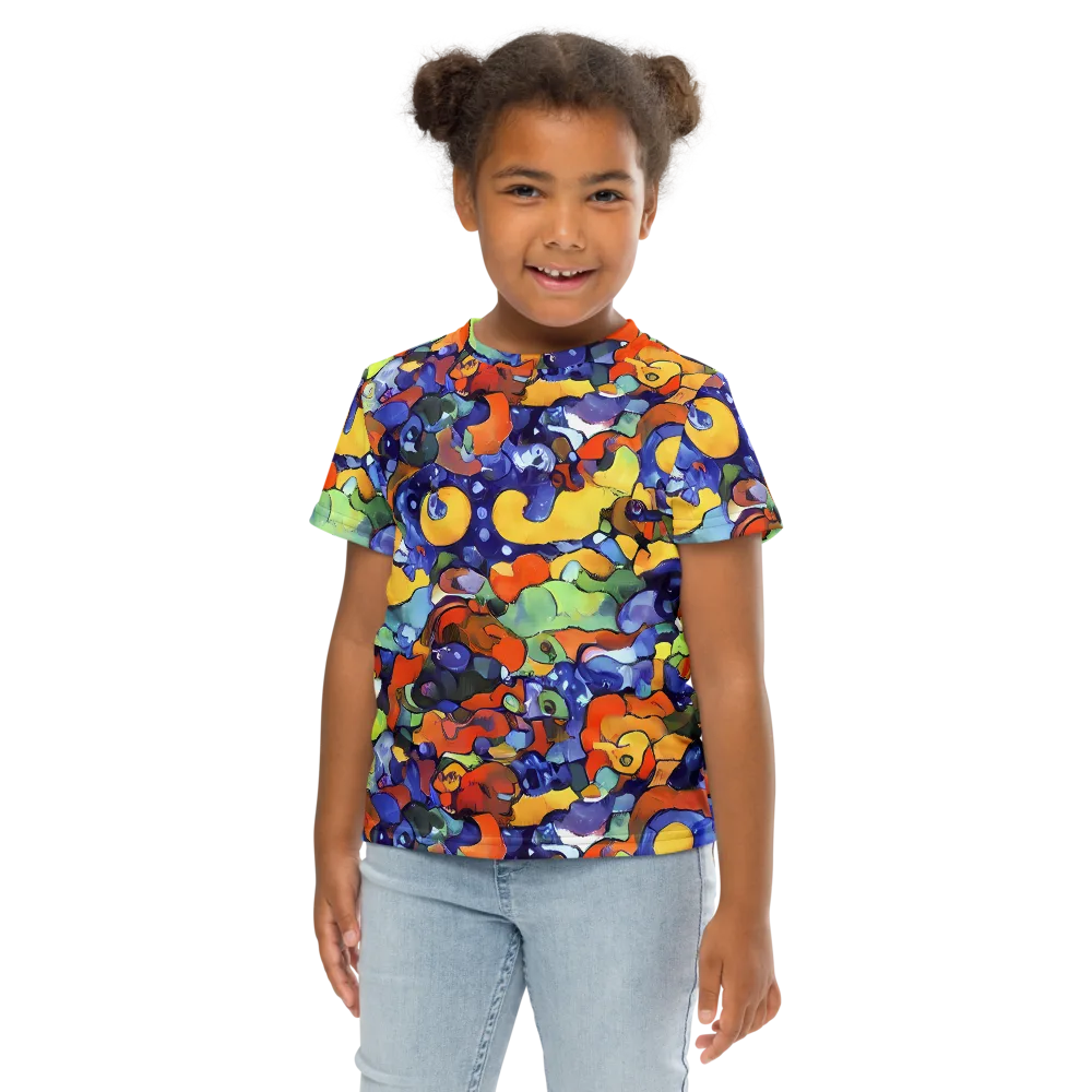 Tangerine Tangle on Kids Crew Neck T-Shirt — Front