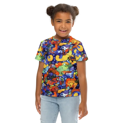 Tangerine Tangle on a Kids Crew Neck T-Shirt