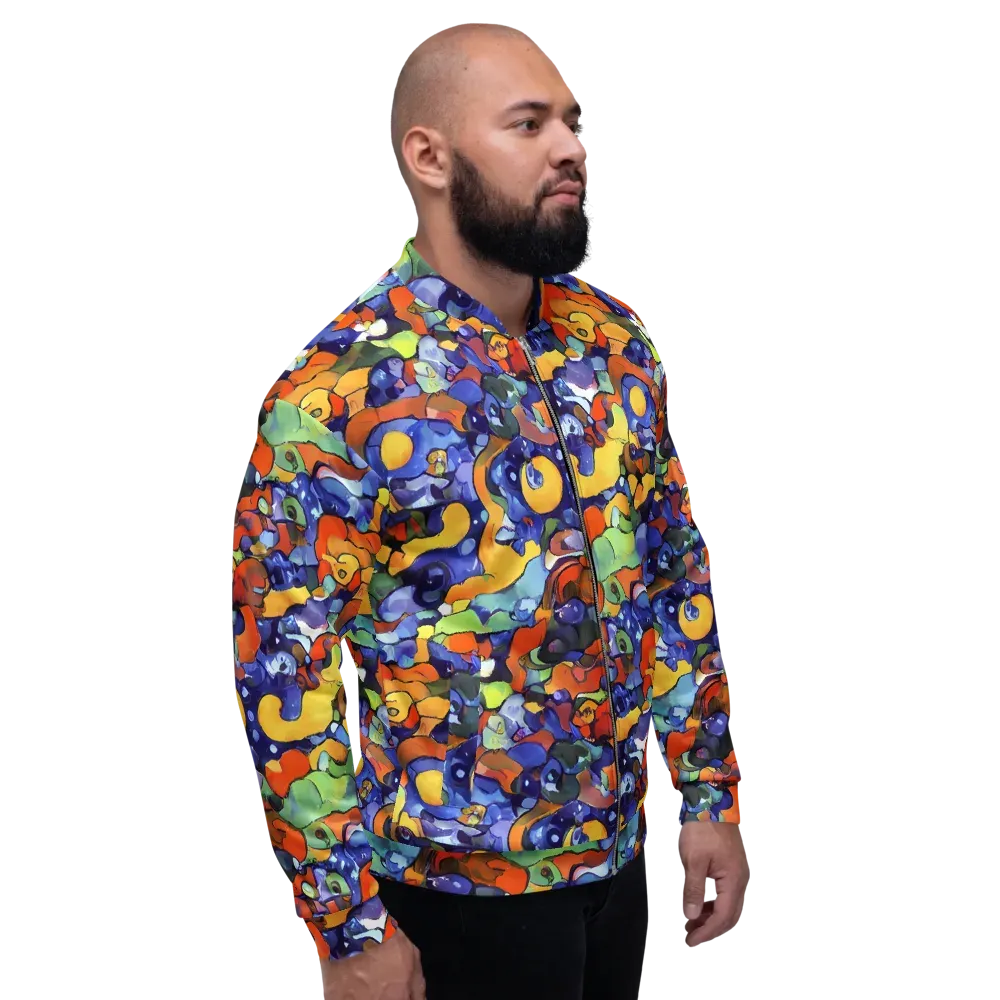 Tangerine Tangle on Bomber Jacket — Right