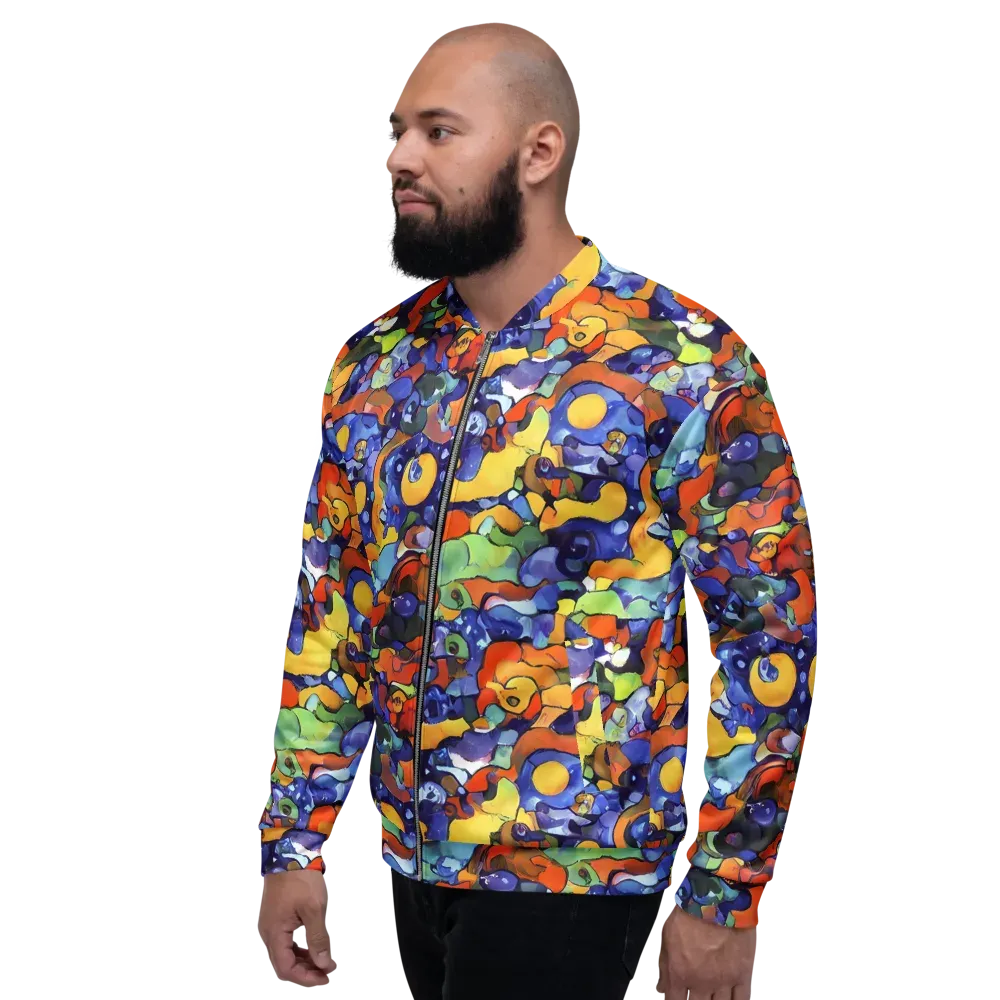 Tangerine Tangle on Bomber Jacket — Left