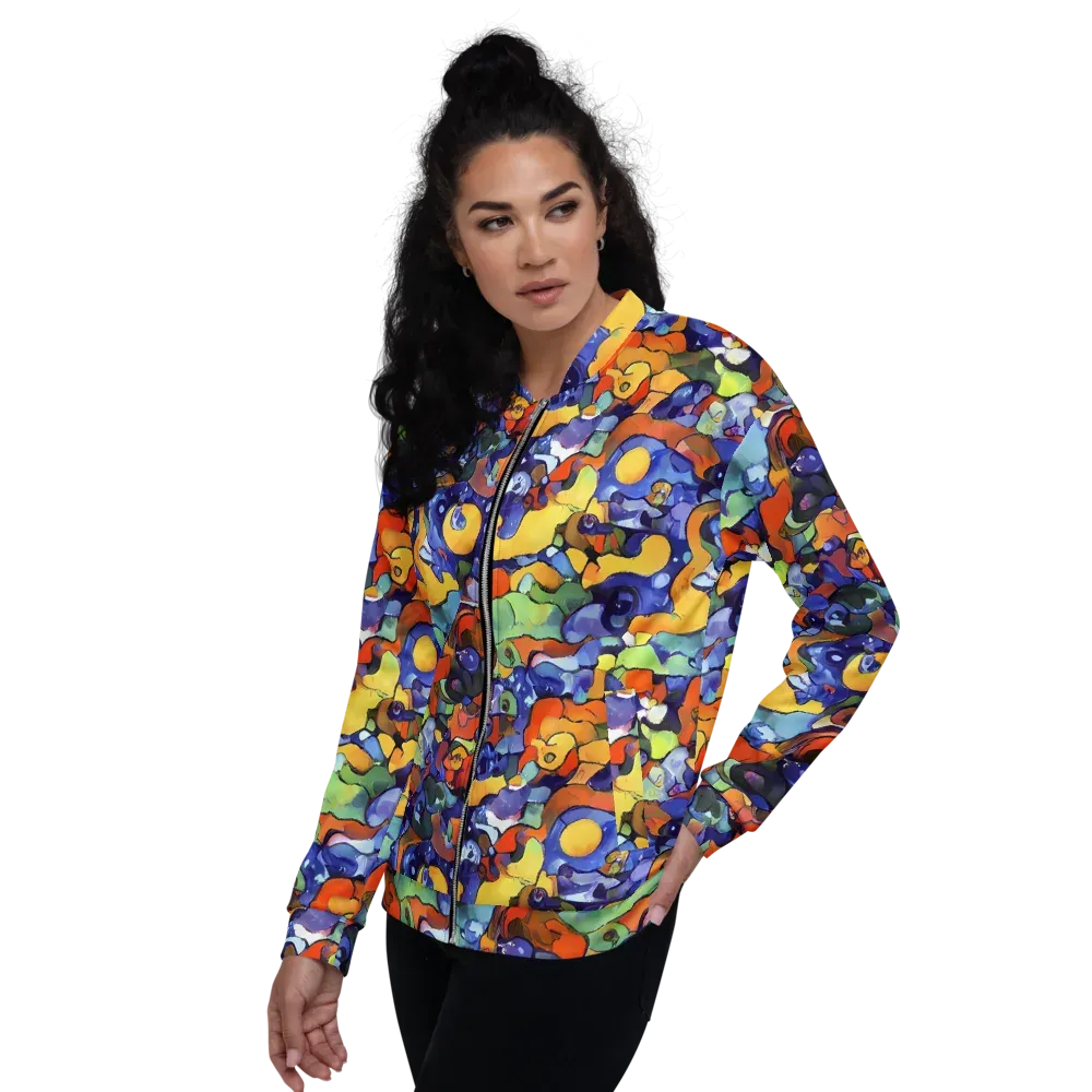 Tangerine Tangle on Bomber Jacket — Left