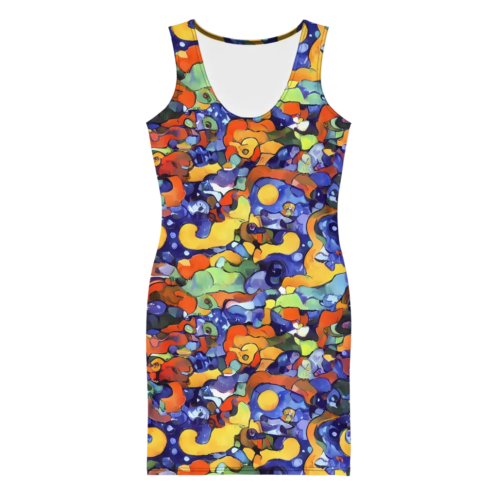 Tangerine Tangle on Bodycon Dress — Front