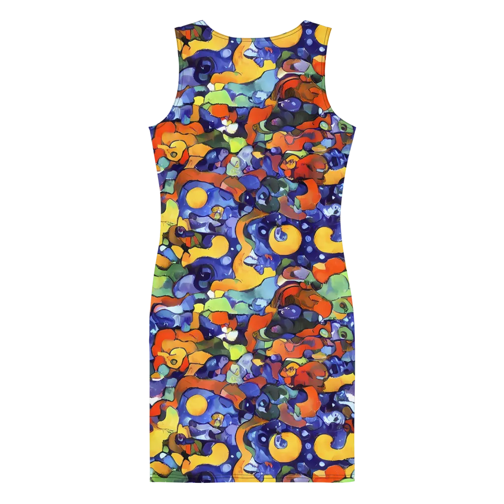 Tangerine Tangle on Bodycon Dress — Back