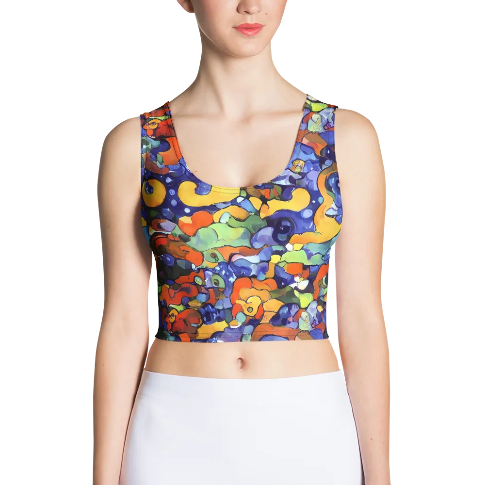 Tangerine Tangle on Crop Top — Front