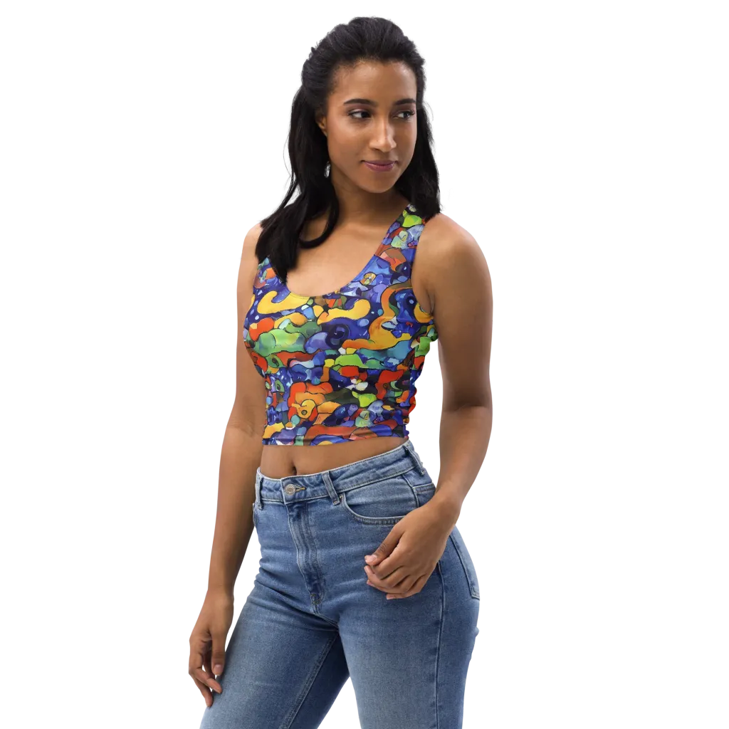 Tangerine Tangle on Crop Top — Left Front