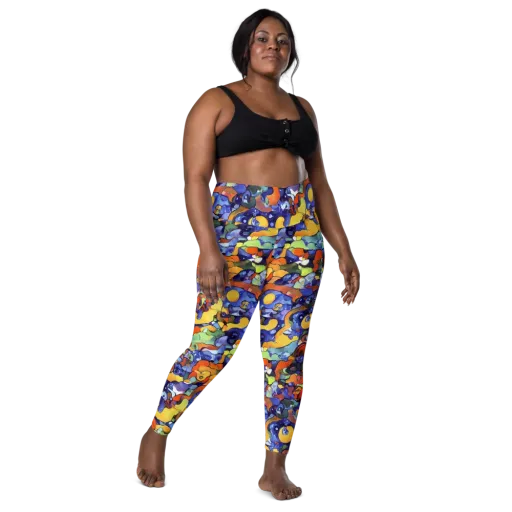 Tangerine Tangle on a Leggings with Pockets