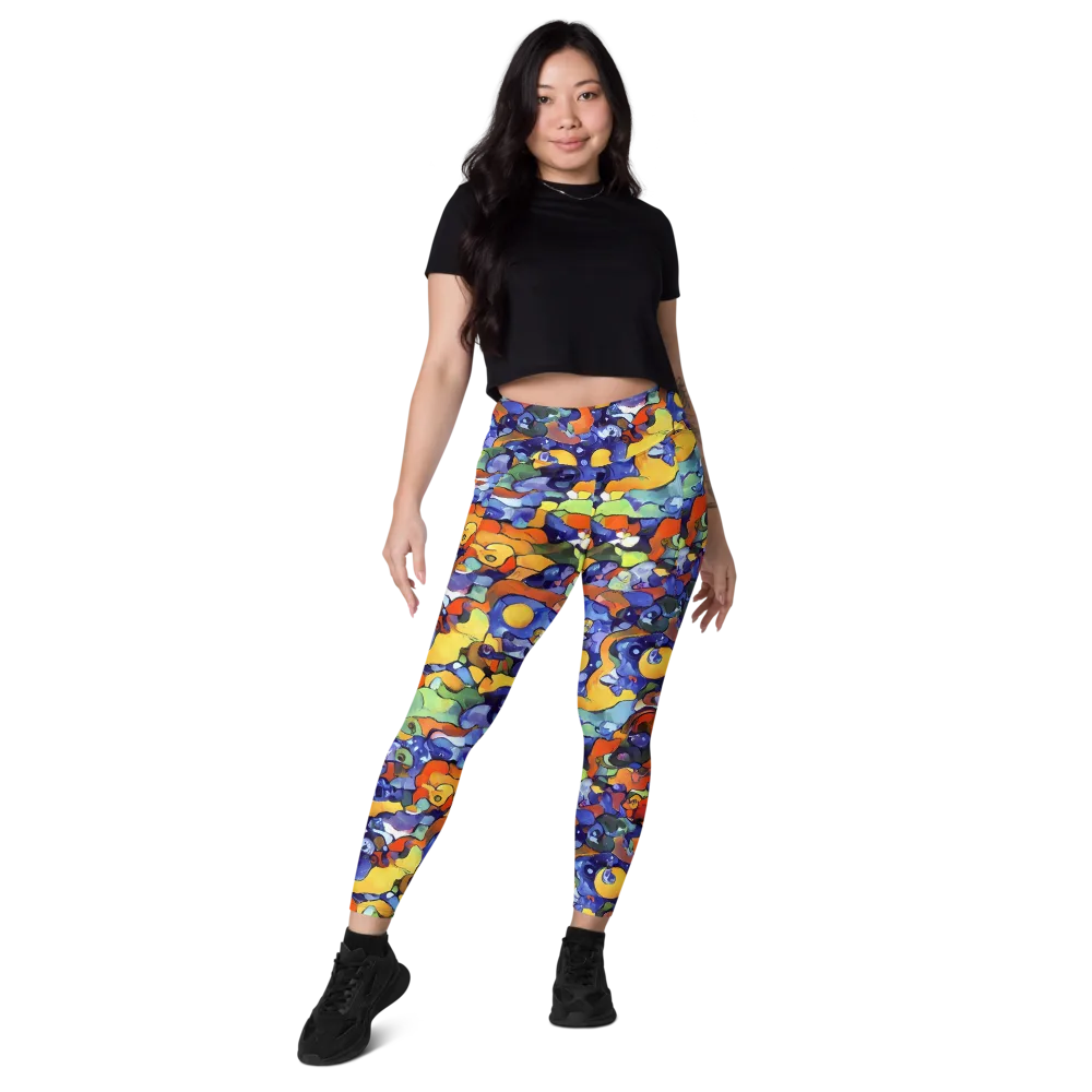 Tangerine Tangle on Leggings with Pockets — Front
