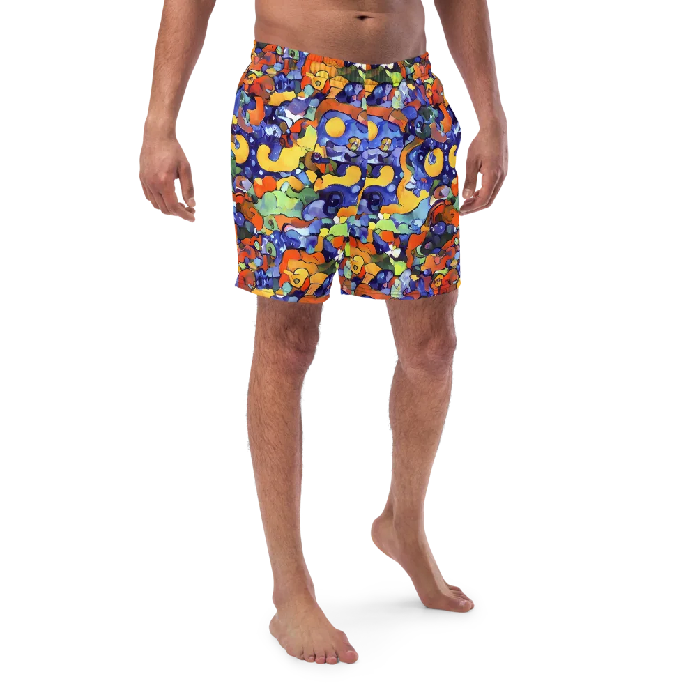 Tangerine Tangle on Swim Trunks — Front