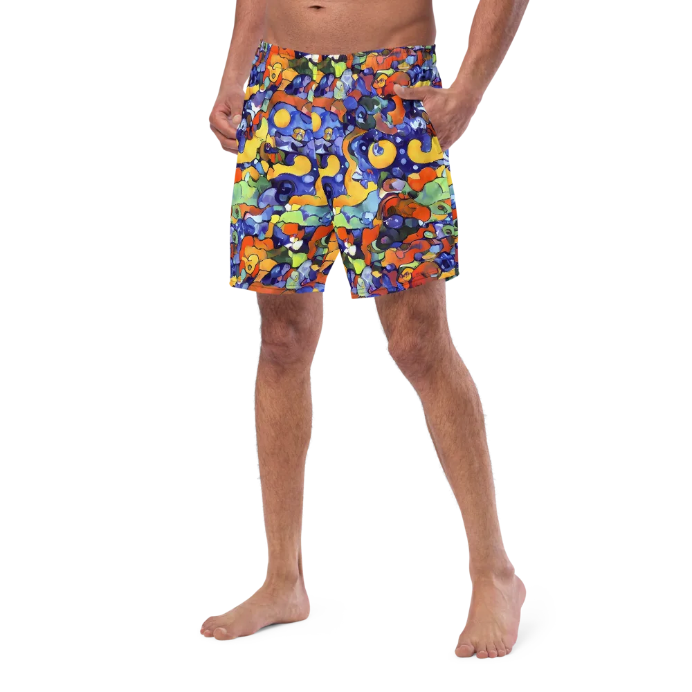 Tangerine Tangle on Swim Trunks — Left Front