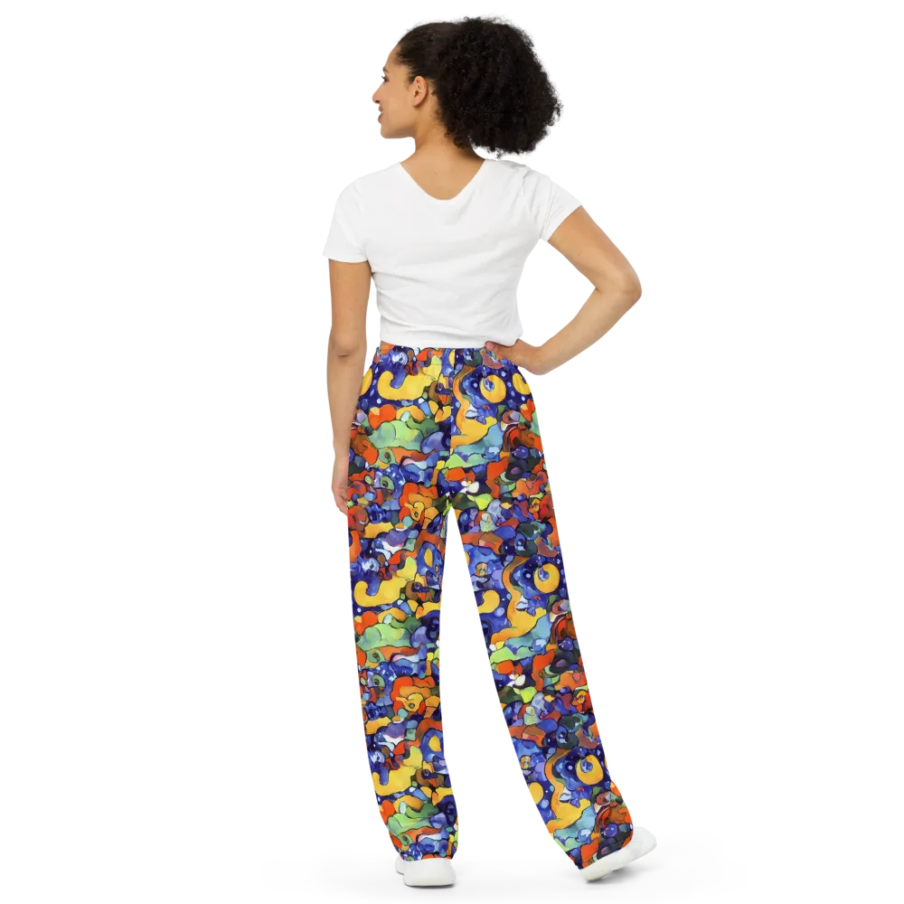 Tangerine Tangle on Wide-Leg Pants — Back