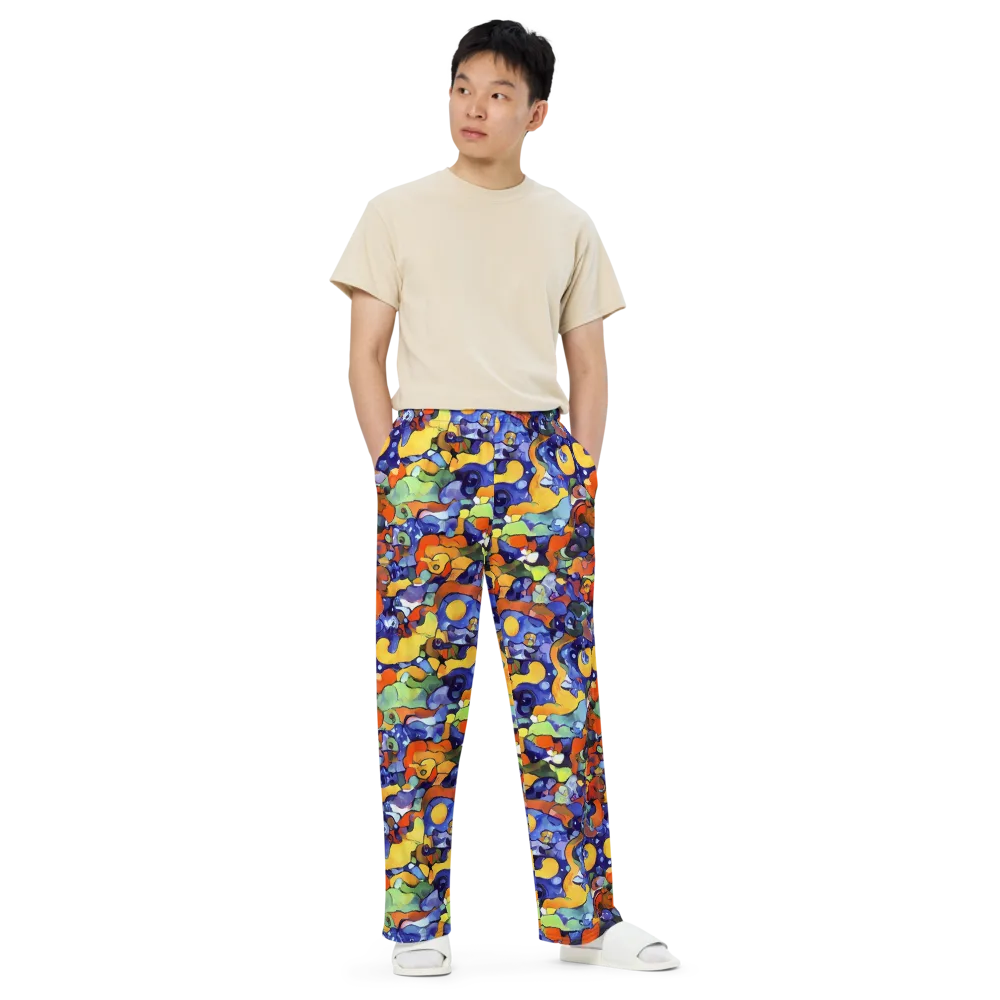 Tangerine Tangle on Wide-Leg Pants — Front