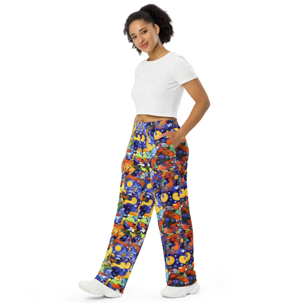 Tangerine Tangle on Wide-Leg Pants — Left Front