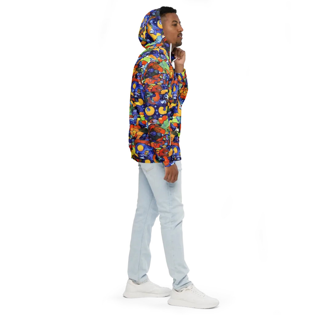 Tangerine Tangle on Men's Windbreaker — Right