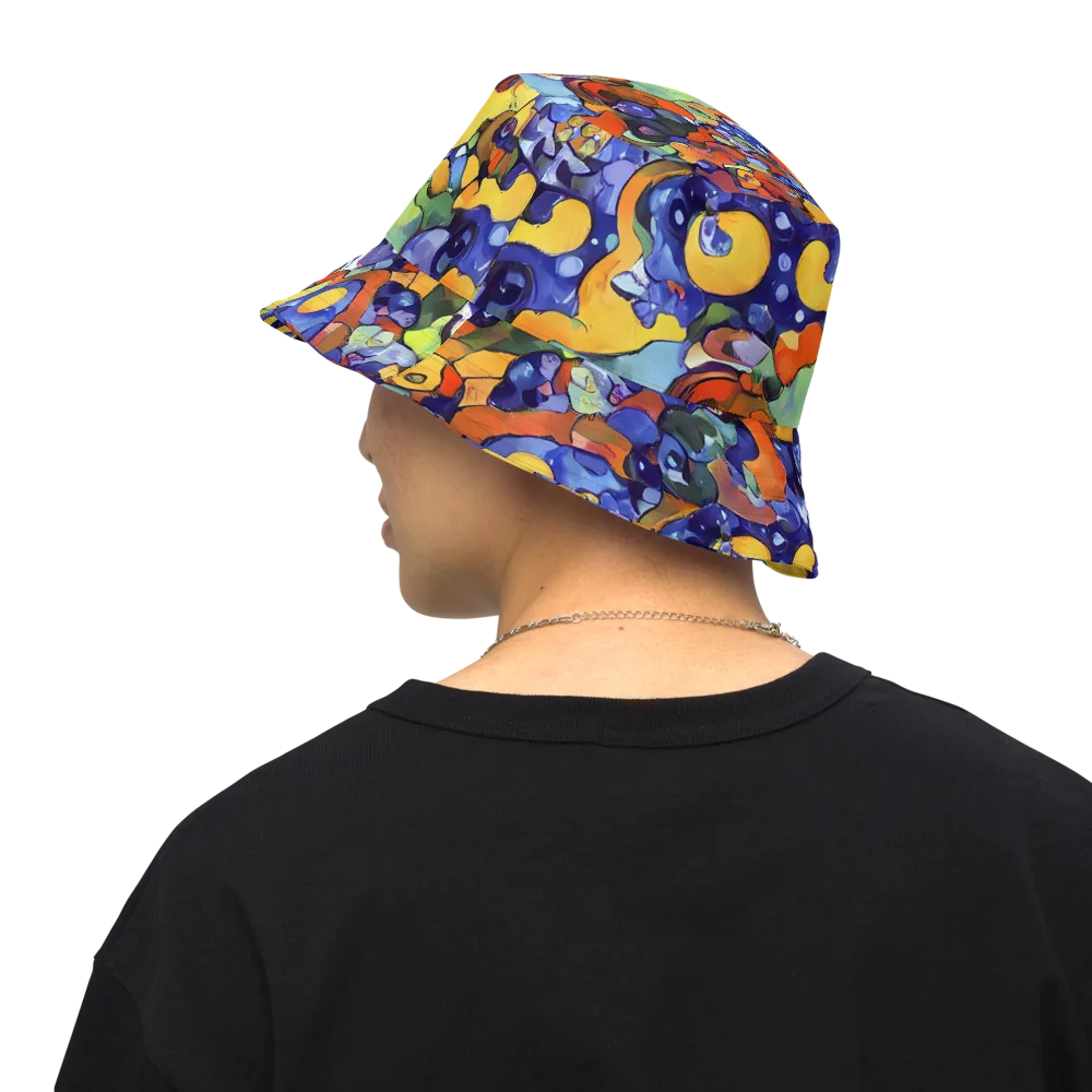 Tangerine Tangle on Reversible Bucket Hat — Back Inside