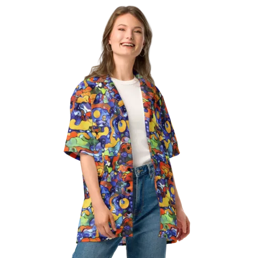 Tangerine Tangle on a Button Shirt