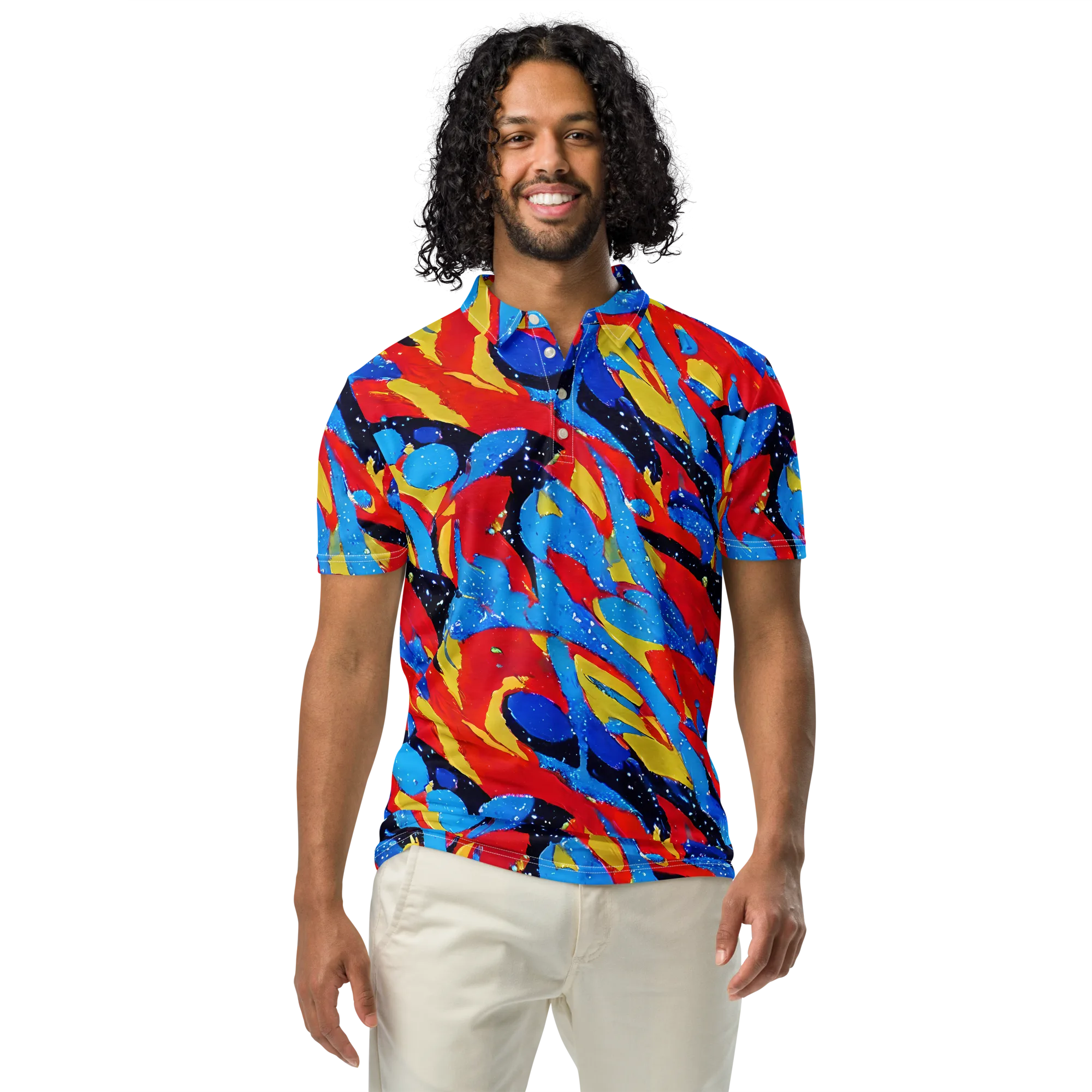Primary Riot on Men's Slim Fit Polo Shirt — Front