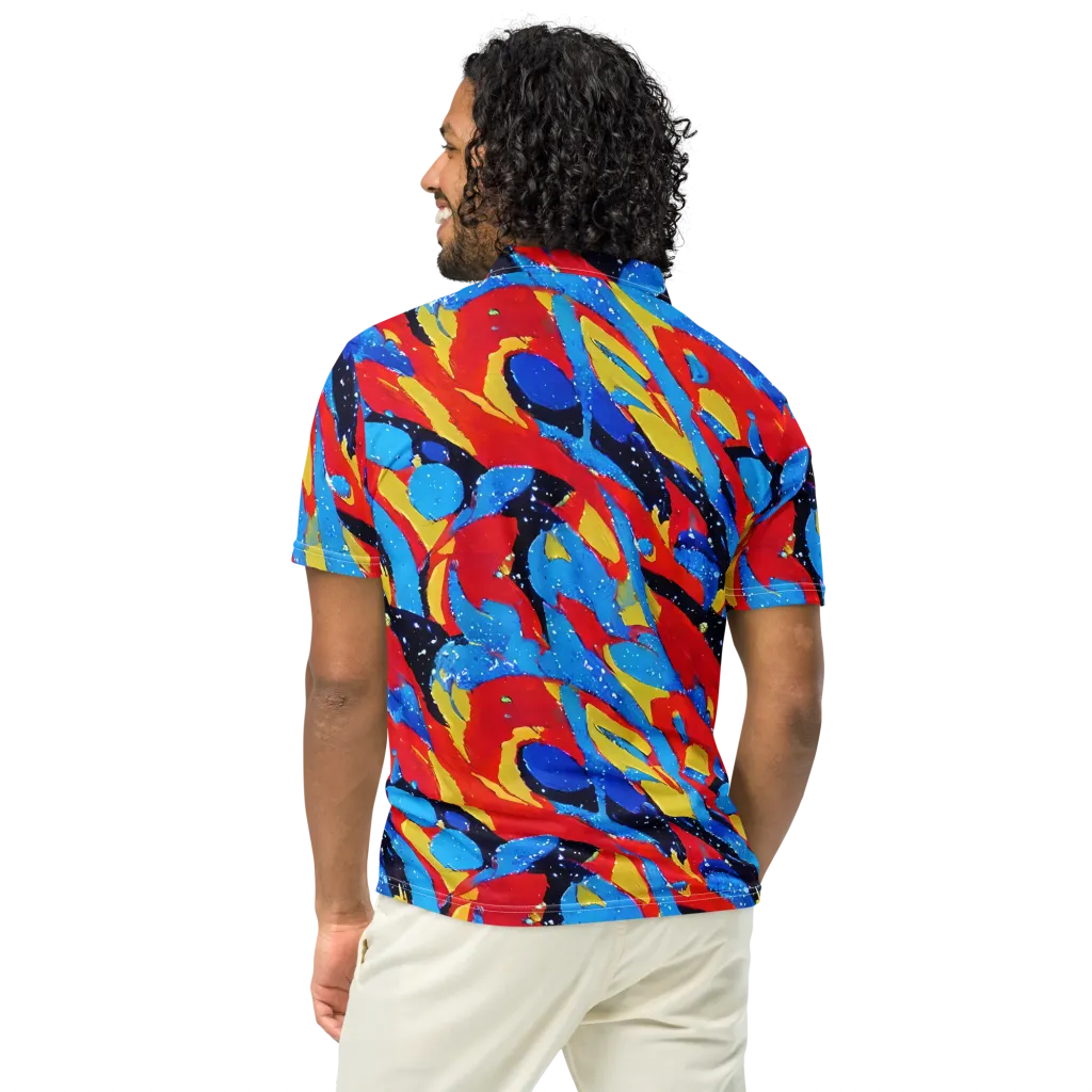 Primary Riot on Men's Slim Fit Polo Shirt — Back