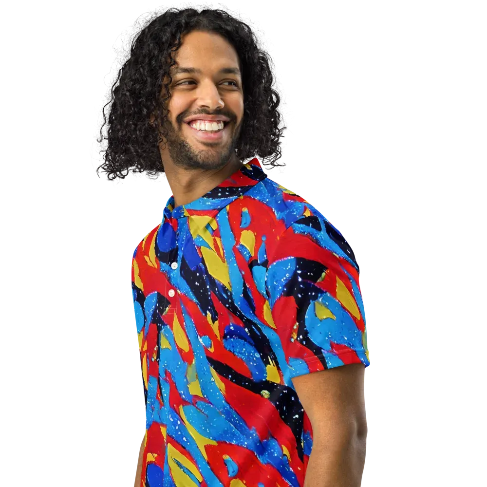 Primary Riot on Men's Slim Fit Polo Shirt — Left Front