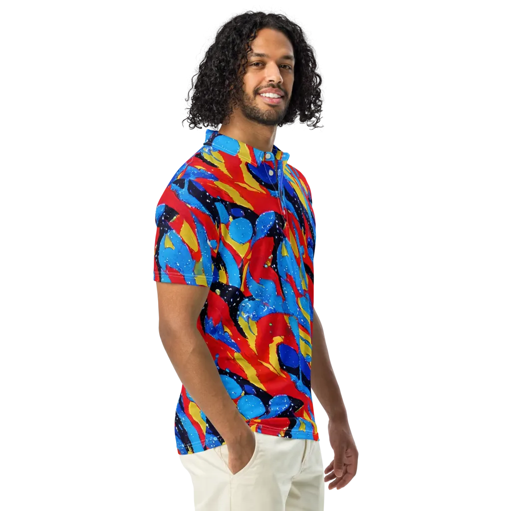 Primary Riot on Men's Slim Fit Polo Shirt — Right Front
